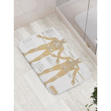 Human Skeleton System Bath Mat