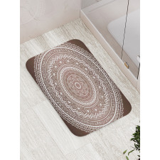 Detailed Round Flower Bath Mat