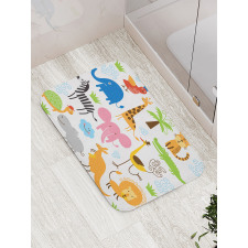 Safari Giraffe Elephant Bath Mat