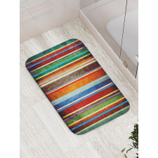 Retro Colorful Bands Bath Mat