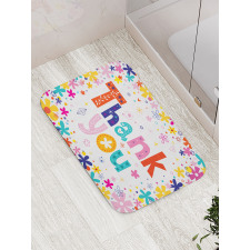 Words with Blossoms Bath Mat