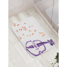 Musical Note Black Theme Bath Mat