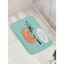 Flirty Sloth Cartoon Bath Mat