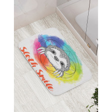 Rainbow Sloth Sketch Bath Mat