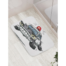 Police Car Art Image Bath Mat