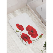 Poppy Flowers Pastoral Art Bath Mat