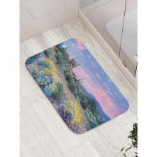 Mountain Floral Scenery Bath Mat