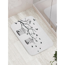 Birds Flying to Cages Bath Mat
