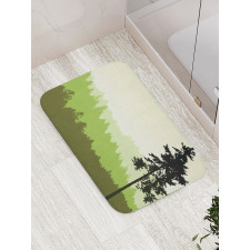 Pine Tree Silihouette Bath Mat