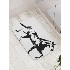 Running Horse Silhouette Bath Mat