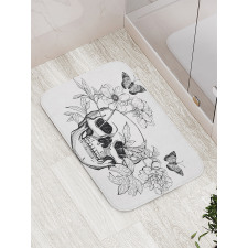 Skulls Butterflies Bath Mat