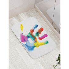 Colored Human Hand Bath Mat