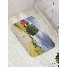 Barn and Tractor on Side Bath Mat