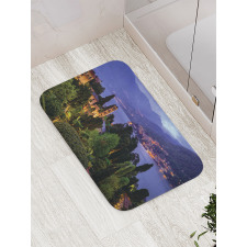 Village Aerial Scenery Bath Mat