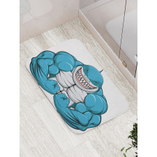 Toothy White Shark Smiling Bath Mat