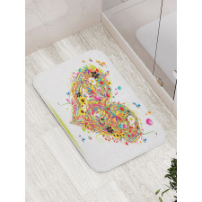 Watercolor Love Bath Mat