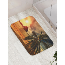 Coconut Palm Tree Beach Bath Mat