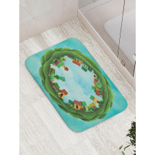 Small Town Round Artwork Bath Mat