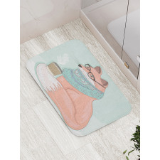 Hipster Fox Glasses Bath Mat