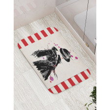 Modern Woman in Coat Bath Mat