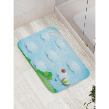 Balloons Clouds Stars Hill Bath Mat