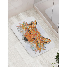 Geometric Fox Portrait Bath Mat