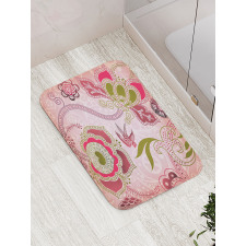 Swirl Leaf Lines Bohem Bath Mat