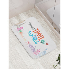 Travel World Lettering Bath Mat