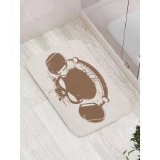 DJ Grunge Retro Skull Bath Mat