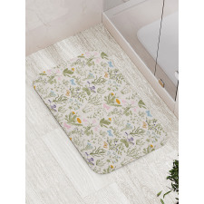 Vintage Garden Plants Bath Mat