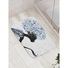 Flower Haired Snowflakes Bath Mat