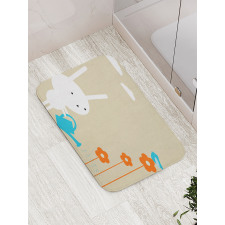 Bunny with Flowers Bath Mat