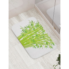 Bamboo Stems with Leaves Bath Mat