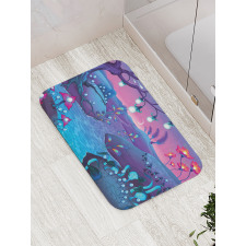 River Mushrooms Trees Bath Mat