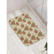 Flowers in Autumn Theme Bath Mat