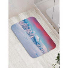 Sunset Snowy Winter Bath Mat