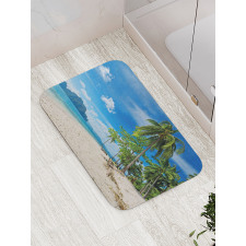 Sea Palms Mountains Bath Mat