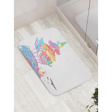 Asian Ancient Dragon Face Bath Mat