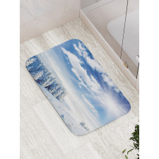 Idyllic Snow Mountain Bath Mat