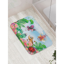 Butterfly Ladybug Worm Bath Mat