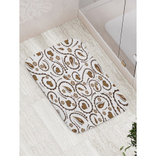 Love Heart Swirls Dots Bath Mat