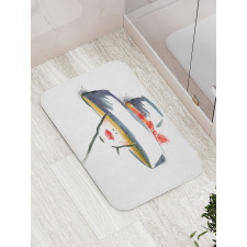 Fashion Woman with a Hat Bath Mat