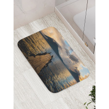 Wooden Pier on Lake Bath Mat