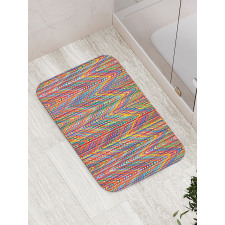 Colorful Zig Zag Lines Bath Mat