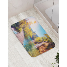 Idyllic Lake Waterfall Bath Mat