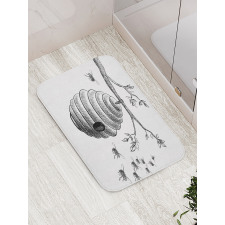 Hand Drawn Honeycomb Bath Mat