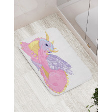 Lady Dragon Posing Bath Mat