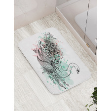 Sketchy Swan Watercolors Bath Mat