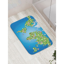 Daisy Lily Grass Bath Mat