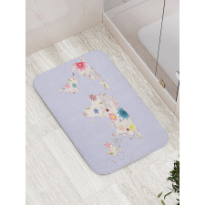 Map Soft Blooms Bath Mat